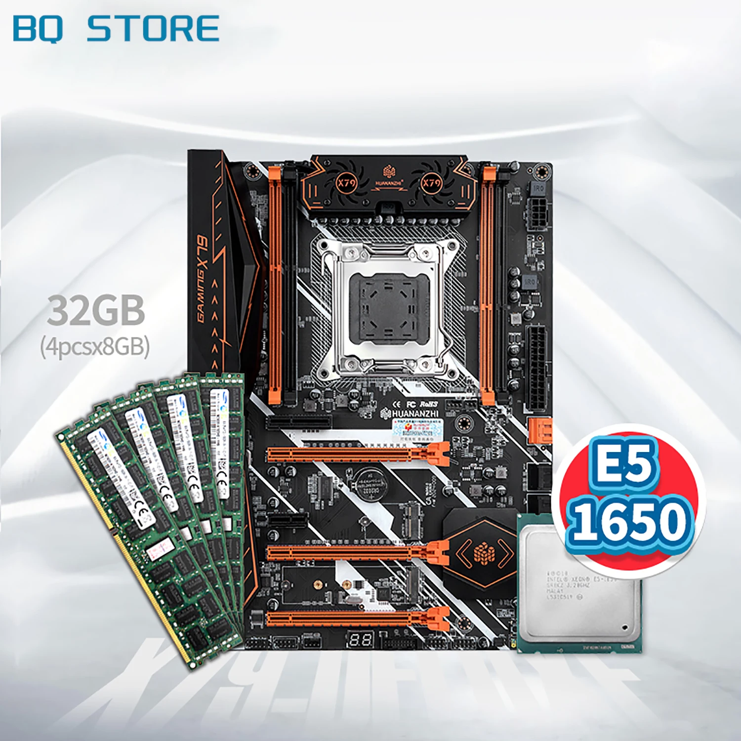 Материнская плата HUANANZHI X79 DELUXE V7.1 с Intel XEON E5 1650 4*8G DDR3 RECC память комбинированный