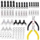 Набор для ремонта застежки-молнии 85 шт.компл., плоскогубцы для установки куртки и ползунка, металлический замок Pull 193C