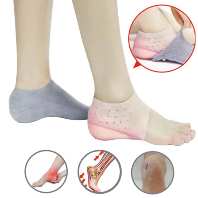 

1Pair Invisible Height Increased Insoles Silicone Heel Socks for Women Men SSwell