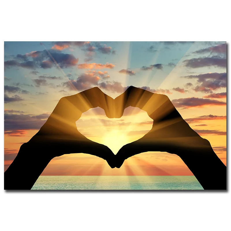 Современная домашняя Настенная роспись с одним прикроватным закатом влюбленным