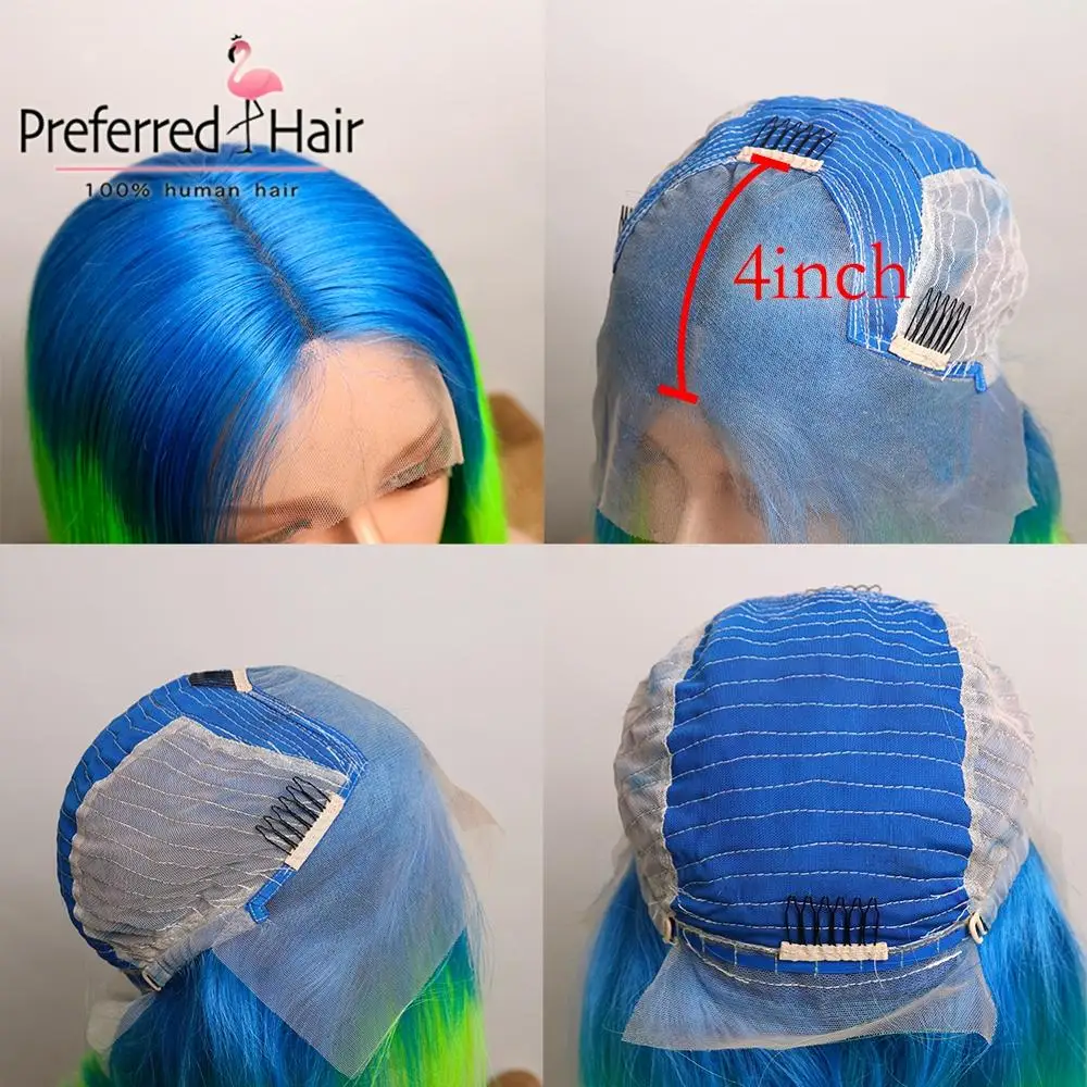 Preferred13x4Remy Омбре кружевной передний парик бразильский Боб кружевные передние парики предварительно выщипанные короткие кружевные передние человеческие волосы парики для черных женщин