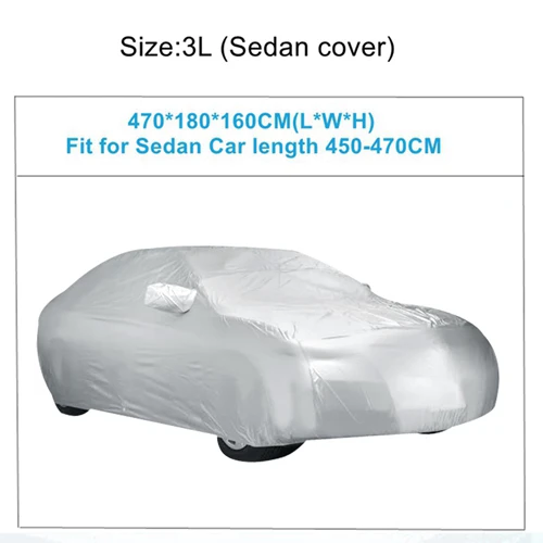 3L-470x180x160cm X Autohaux универсальные автомобильные Чехлы, крытые, уличные, водонепроницаемые, защита от солнца, снега, пыли, дождя, защитная крышка для внедорожника, седана, грузовика - Название цвета: 3L-470x180x160cm