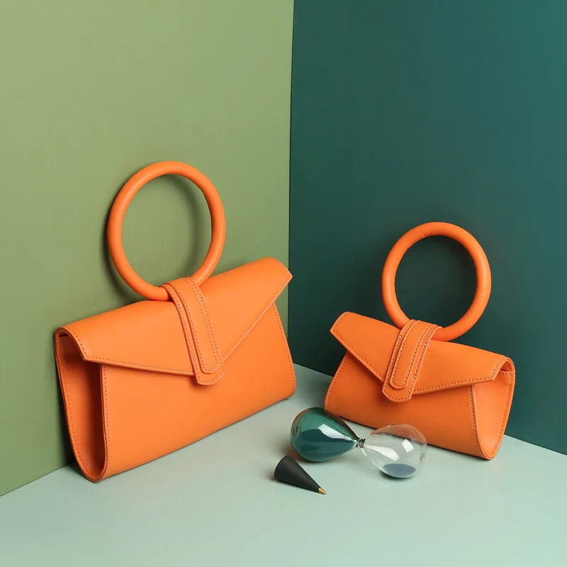 

Women Genuine Leather Handbag Brand Luxury Ring Top Handle Small Cow Leather Crossbody Bag Candy Cowhide Waist Bag Summer 2019