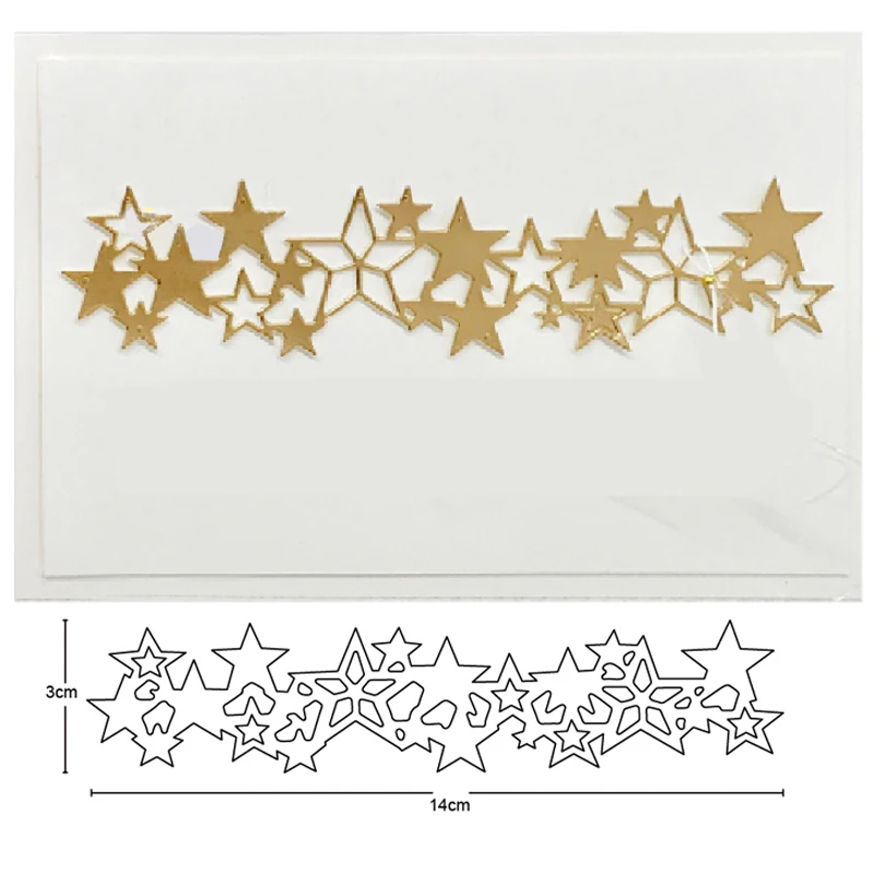 

metal cutting dies Star Linked Border cut die mold decoration Scrapbook paper craft knife mould blade punch stencils dies