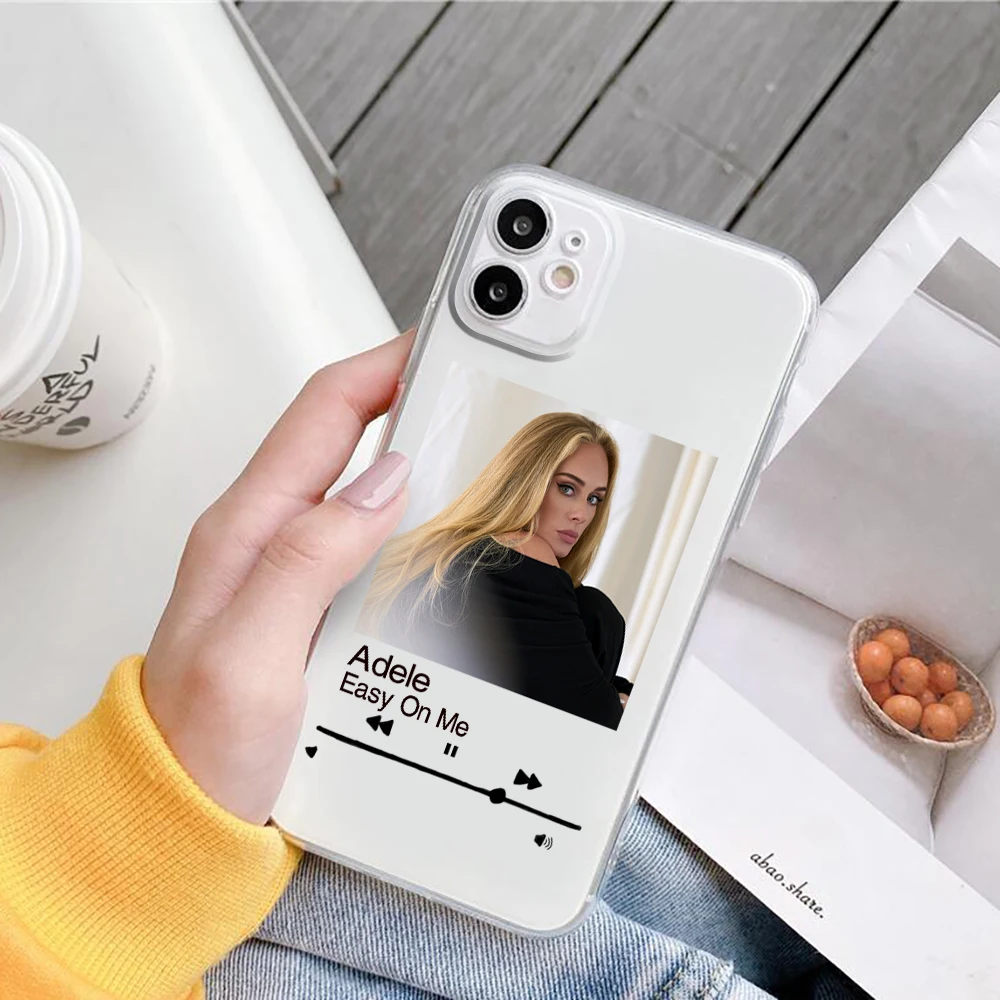 Прозрачный чехол Adele Easy On Me для телефона iPhone 11 12 13 Pro XS MAX mini XR X 7 8 6Plus SE мягкий