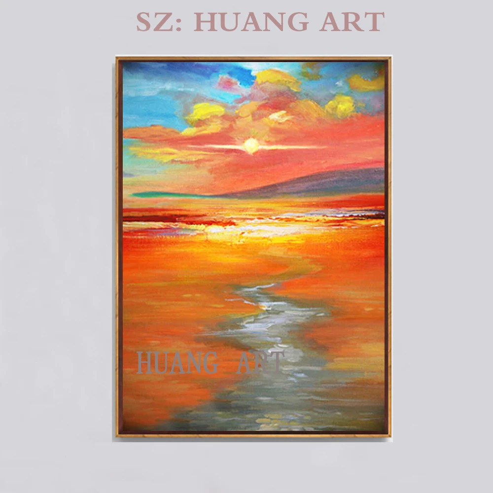 Офис росписи Восход солнца seashore ручной работы нож для морской воды украшение