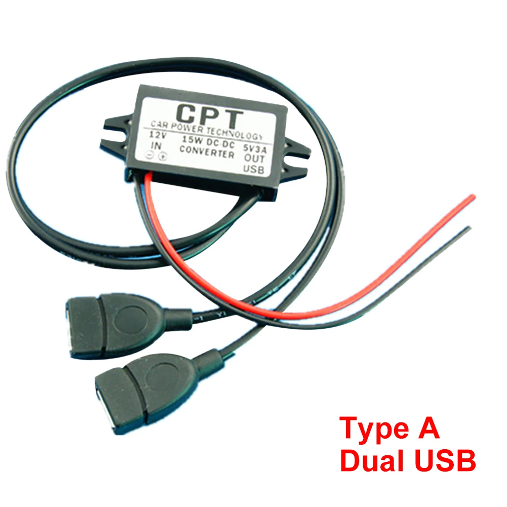 

5 Types Car Power Technology Charger DC Converter Module Single Port 12V To 5V 3A 15W with Micro USB Cable Dropshipping