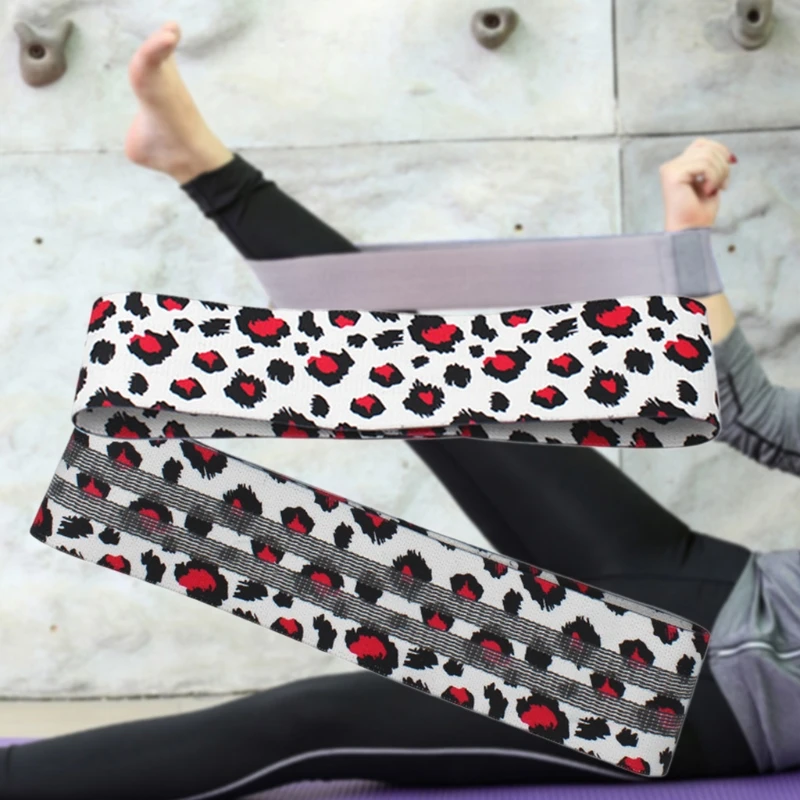 

3 шт./компл. Эспандеры для ног и ягодиц леопардовые тренировочные ленты для бедер W8EE