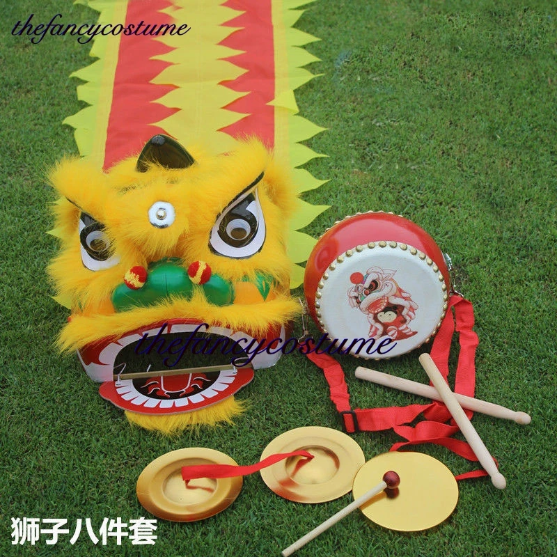 Kid Chinese Lion Dance gong Drum o Children Boy Mascot Costume Cartoon Props Sub Play Parade Festival Carnival Sport Traditional