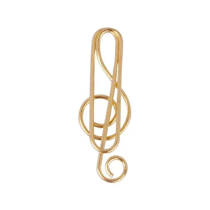 

20 Pcs/pack Cute Music Notes Shaped Metal Paper Clips Decorative Gold for Office Stationery Photo Memo Binder Clips Gift
