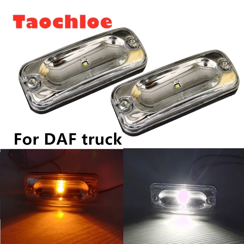 

2pcs 24V LED White Clearance Lights For DAF CF Heavy Truck Lorry Top Sun Visor Signal Lamps DAF truck Amber DAF sunvisor Light