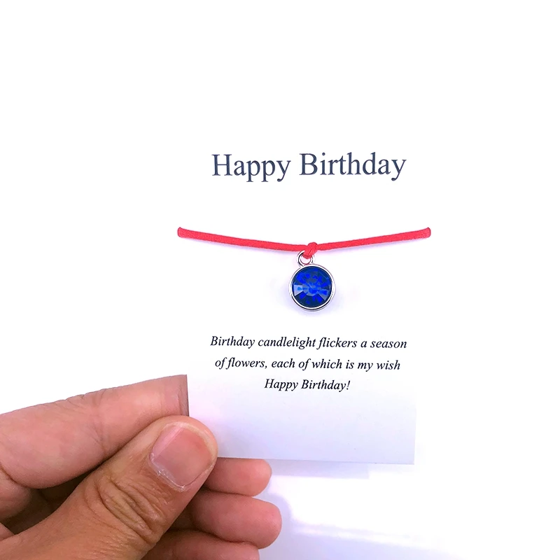 Браслет A050 с камнем на день рождения регулируемый браслет кристаллами для мужчин