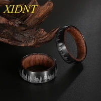 xidnt high grade solid wood 361l titanium steel ring men and women couples wedding engagement jewelry custom christmas gifts
