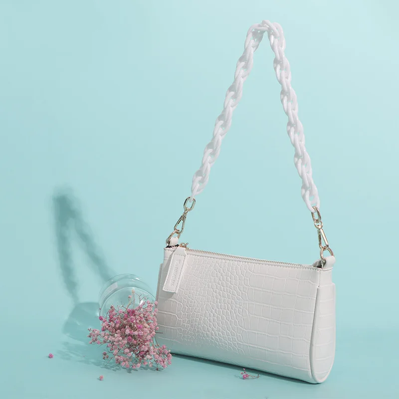 

Exquisite underarm crocodile pattern shoulder messenger bag chain simple PU leather women handbag fashion shopping bags female