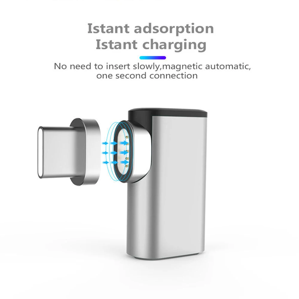 Type C 360 Degree Rotation Mini Universal Aluminium Alloy Travel Fast Charge Office PC L Shape Magnetic Adapter Computer Laptop |