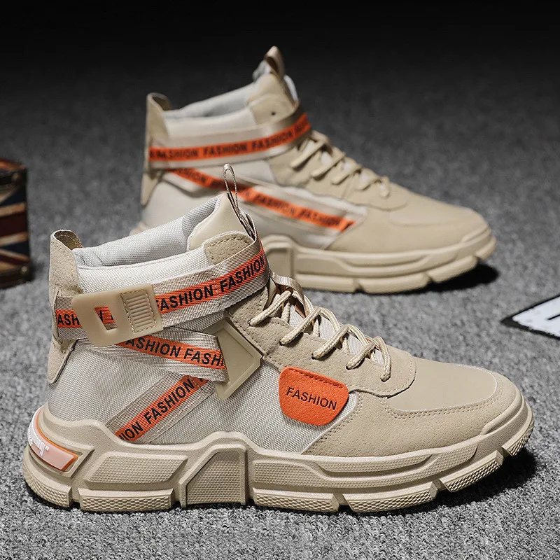 

Fashion Men Shoes Breathable High Top Boots Soft Height Increasing Youth Casual Shoes Outdoor All Matching Zapatillas Hombre