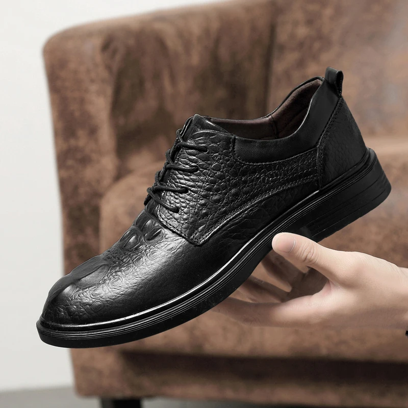 Мужская обувь Модельные туфли Винтажная официальная с узором крокодиловая кожа