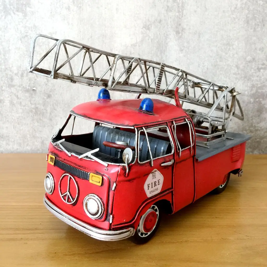 

Модель-автомобиль пожарная машина винтажная железная модель Оловянная ретрокар ручная работа Коллекция Декор ручной работы подарки