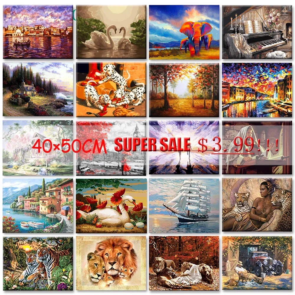 GATYZTORY живопись по номерам 40x50 см Безрамное цифровое Painitng на холсте фотографии DIY