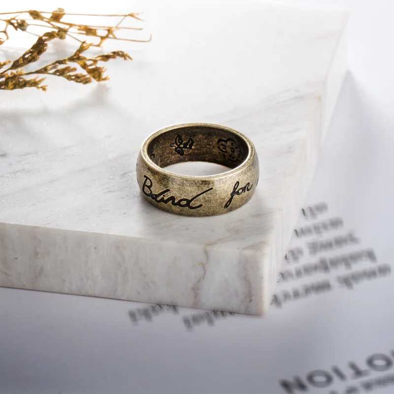 Модное кольцо с надписями для любви винтажная стальная титановая пара женщин