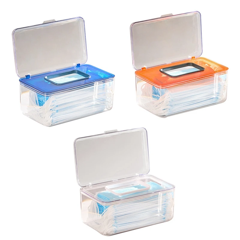 

Mask Box, Transparent Paper Box, Desktop Tissue Box, Household Multi-Function Wet Wipes, Mask Storage Box