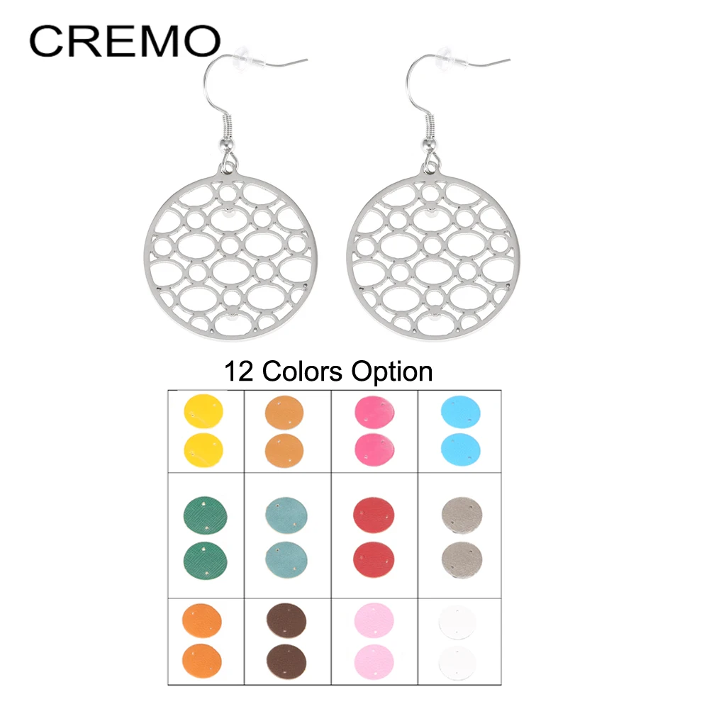 Серьги-подвески Cremo висячие серьги ювелирные изделия сменные кожаные круглые