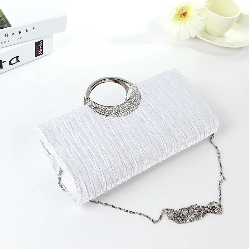 Модная Женская атласная вечерняя сумка клатч стразы элегантная красивая сумочка