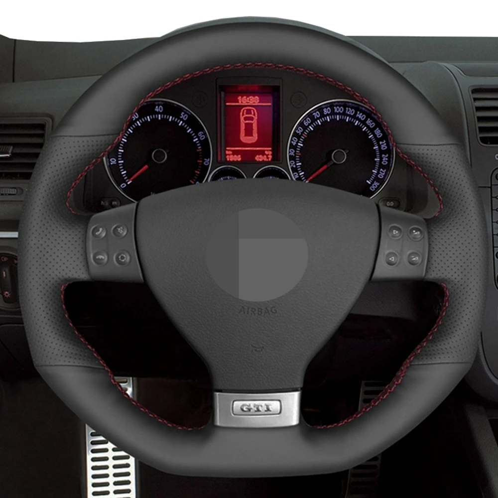 Сшитый вручную чехол рулевого колеса автомобиля для Volkswagen Golf 5 Mk5 GTI VW R32 Passat R GT 2005
