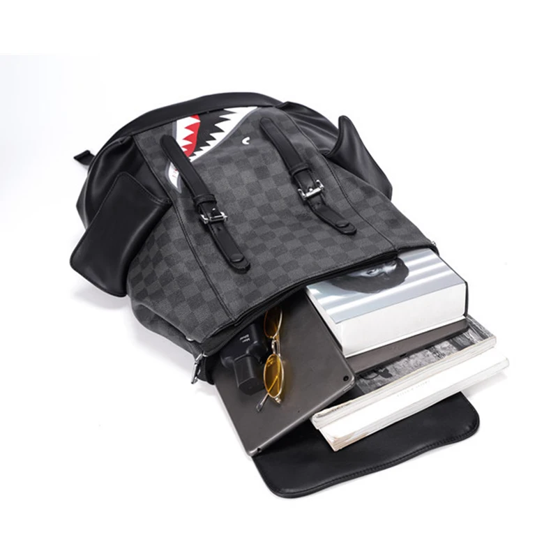 2021 large capacity fashion backpacks shark mens shoulder backpack bags multifunction men laptop backpacks schoolbag free global shipping