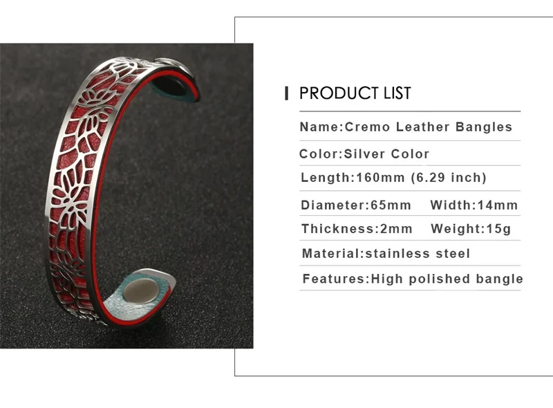 Cremo DIY Браслеты-манжеты для женщин Bijoux Yoiumit браслет из нержавеющей стали Manchette Femme Реверсивные кожаные ювелирные изделия