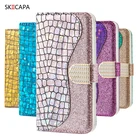 Блестящий кожаный чехол-бумажник для Xiaomi Redmi Note 8 7 6 Pro 5A 6A, блестящий магнитный мягкий чехол-подставка для телефона Redmi 5A 6A