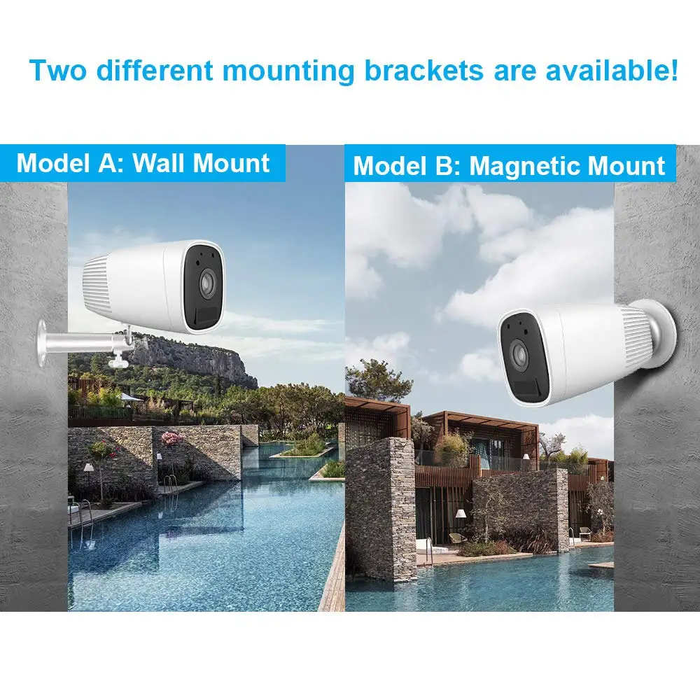 

Wireless WiFi Battery Power Wireless Security IP Camera Bullet 1080P Waterproof Outdoor with 4*18650 Rechargeable Battery