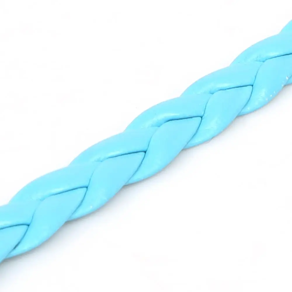 Turquoise 7 мм 5 м плоская плетеная веревка из искусственной кожи шнурок из искусственной кожи для изготовления ювелирных изделий ожерелье браслет Рукоделие Шитье своими руками - Цвет: Turquoise