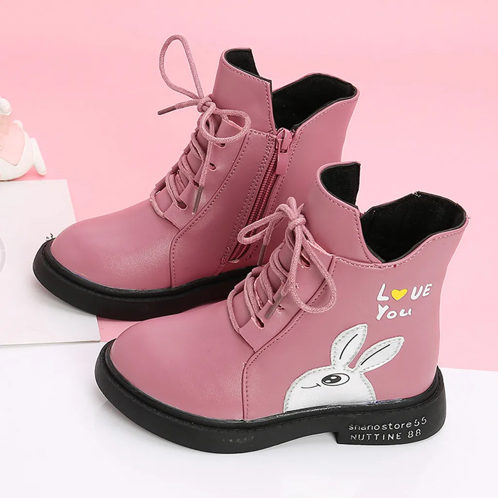 winter boots Children Baby toddler girl boots princess Cartoon Shoes Leather Winter Cotton Warm winter boots kids#Y3