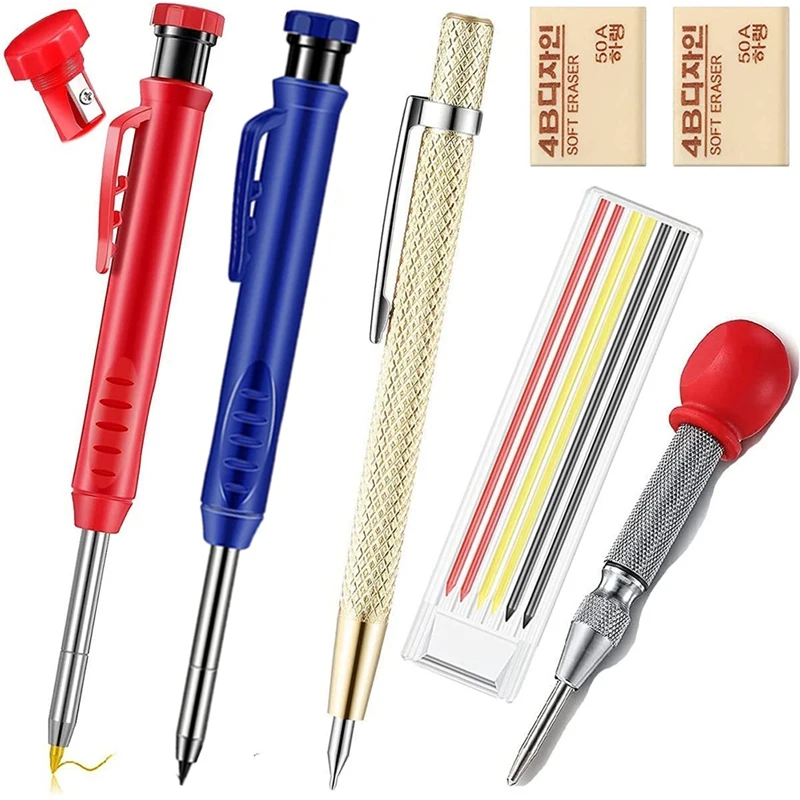 

Твердый плотницкий карандаш с 6 стержнями, деревообрабатывающий писсуар, маркер, маркировочный инструмент, автоматический центральный Шпи...