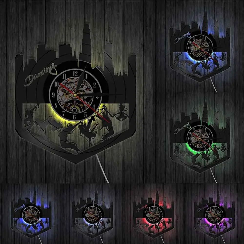 Винтажные виниловые часы для танго и танцев настенные силуэт декор стен диско