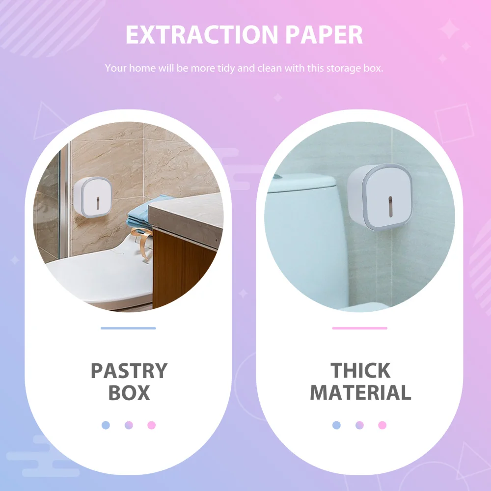 

1pc Toilet Wall-mounted Tissue Box Non-punch Roll Paper Box Tissue Holder