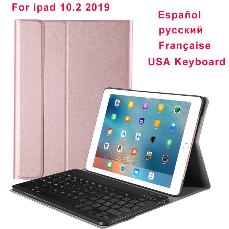 Беспроводная Русская клавиатура для ipad 10 2 2019 пластиковая французская/испанская