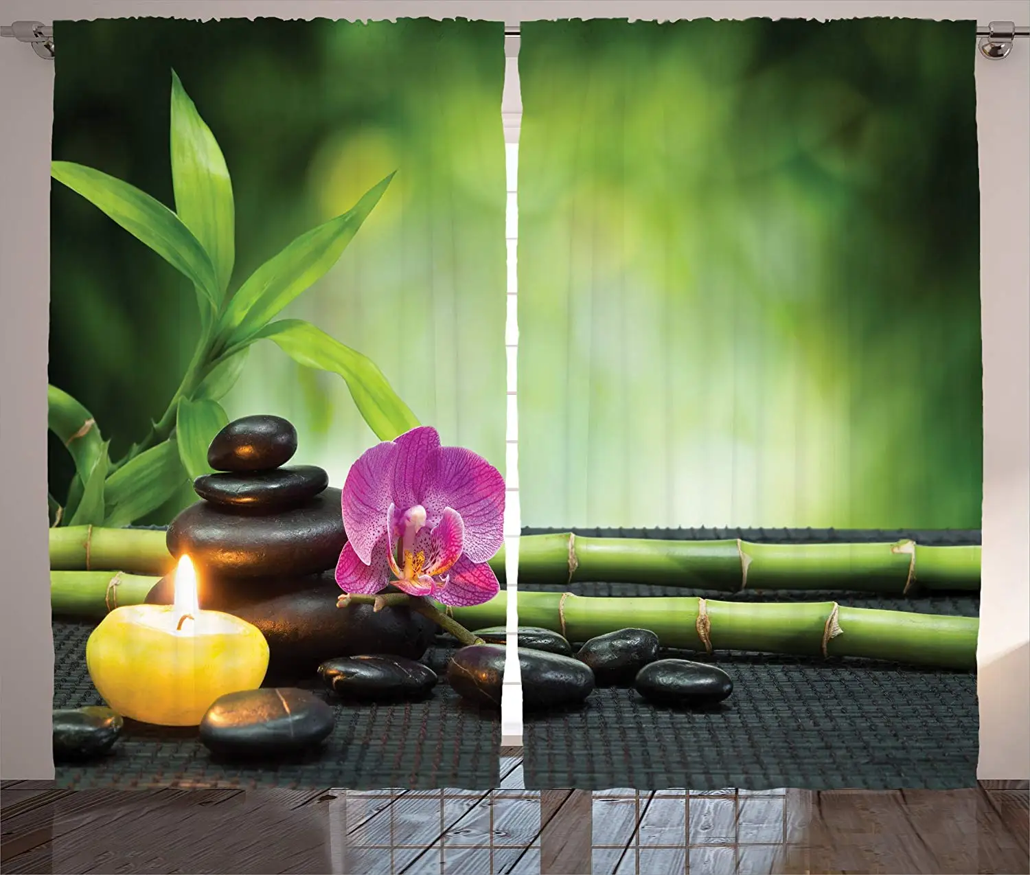 Спа Декор шторы Орхидея бамбуковые стебли чакра камни японская альтернатива фэн