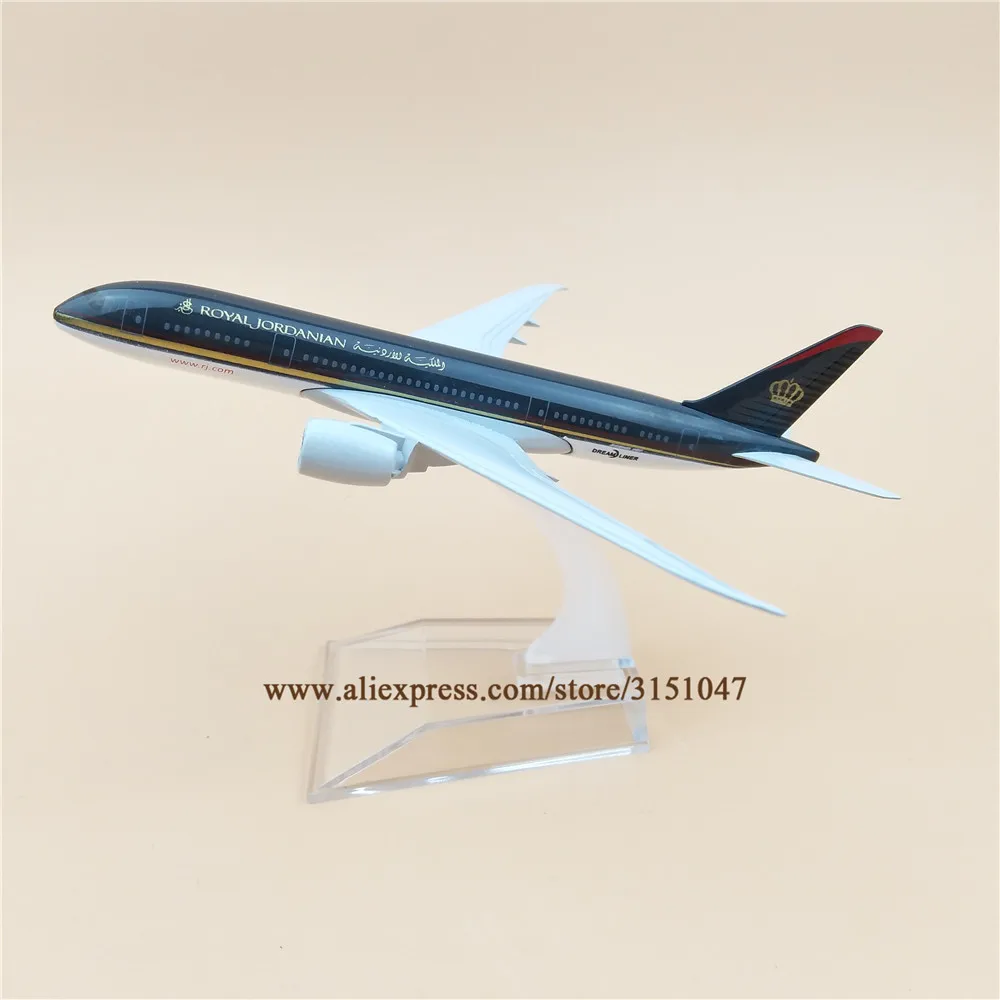 

Модель самолета B787, 16 см, авиакомпании «Эйр Роял иорданские авиалинии», модель самолета из металлического сплава, подарок