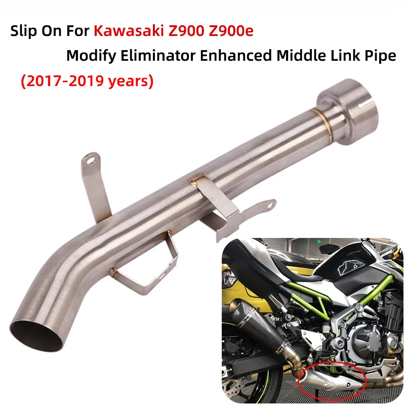 

Slip On For Kawasaki Z900 Z900e Motorcycle Exhaust Escape Delete Catalyst Eliminator Enhanced Middle Link Pipe Original Muffler