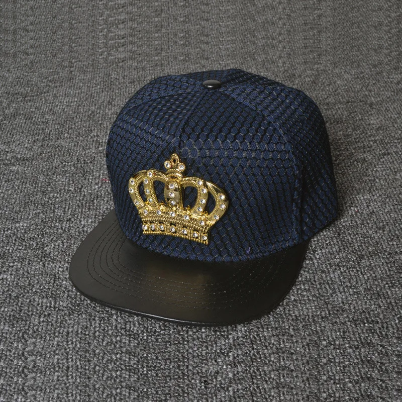 

Europa Verenigde Staten Kroon Metalen Standaard Hip Hop Hoed Straat Hipster Hoeden Platte Paar Cap Mode Snapback Baseball Caps