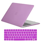 Для Apple Macbook Pro 13 дюймов A233815 дюймовAir 11 дюймов13 дюймов12 дюймов, портативный высококачественный матовый фиолетовый чехол с защитой от падения для ноутбука + пленка для клавиатуры