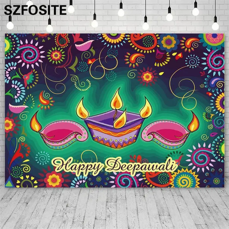 

Традиционный тематический фон Diwali для фотосъемки, праздничный декор для семейной комнаты, баннер на заказ, Виниловый фон для детского дня рождения