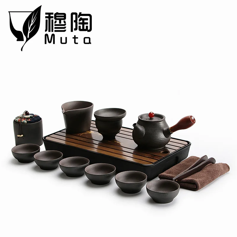 

Kung Fu Tea Set Purple Sand Tea Cups Ceramic Portable Travel Teapot Set Tea Caddy + Teapot + Tea Cup Fine Gift