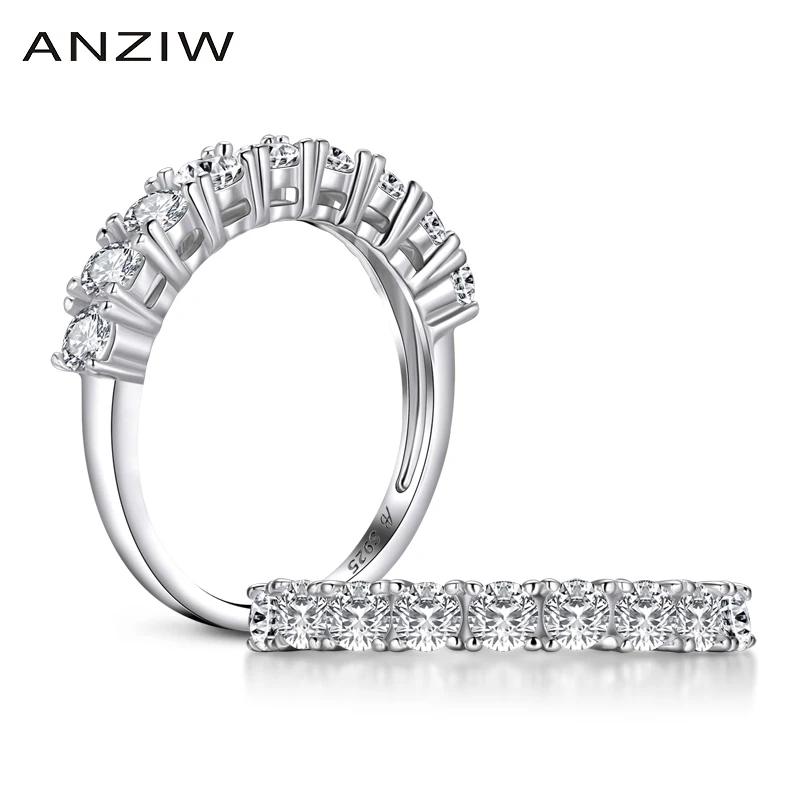 

Fashion 925 Sterling Silver Band Rings Women Engagement Simulated Diamond Princess Wedding Silver Bridal Rings Jewelry