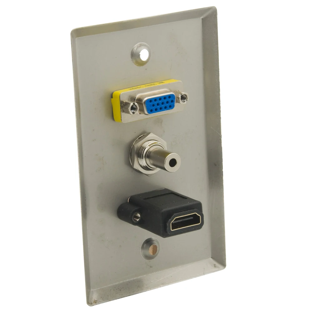 1 Gang US Style Port HDMI VGA 3 5mm Stereo Audio Female To Female|Удлинители электрические| |