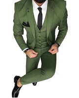 2020 business men suit terno green men suits notched lable formal 3 piece tuxedos custom blazerjacketpantsvest