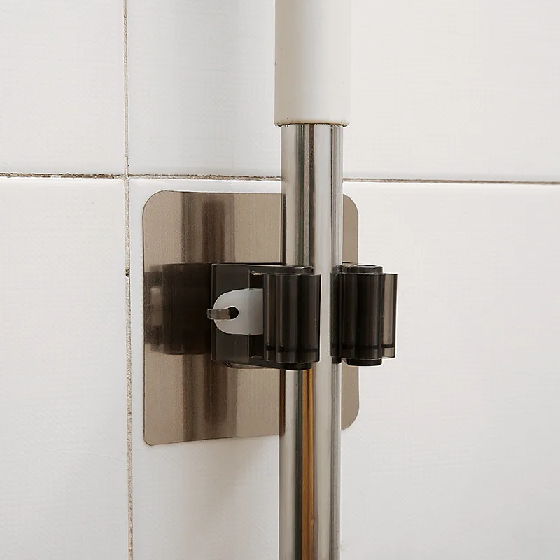 

4pcs Kitchen Bathroom Adhesive Multi-Purpose Hooks Wall Mounted Mop Organizer Holder RackBrush Broom Hanger Strong Hooks