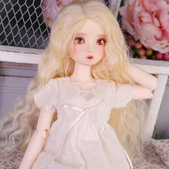 Полный комплект высокое качество 1/4 bjd женская кукла Mako кудрявые длинные волосы SDM